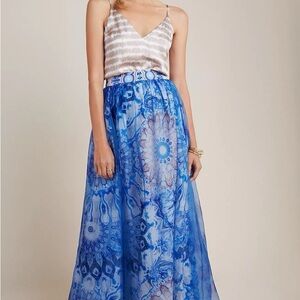 Anthropology Siddhartha Bansal Blue Mandala Maxi Skirt